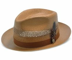 Back Bay - Stetson Shantung Straw Fedora Hat Men