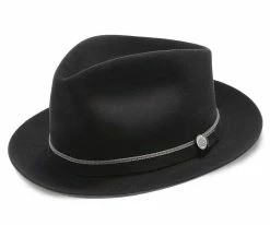 Outlet ๐ Belfast - Stetson Fur Felt Fedora Hat - TWBLFS ๐ 46 Belfast - Stetson Fur Felt Fedora Hat - TWBLFS