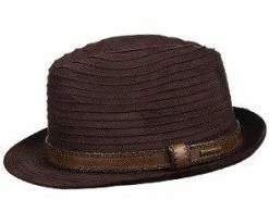 Easy-Going - Stetson STW192 Taupe Braid Faux Suede Fedora Hat Men