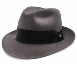 Men Stetson Frederick Wool Felt Fedora Hat - TWFRDK