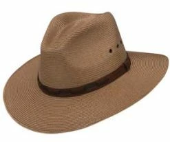 Fashionable Hats Shop 37 Woodward - Stetson Cognac Poly Braid Fedora Hat - OSWDWR Men