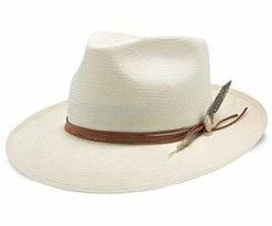 Men Tallahassee - Stetson Natural Shantung Straw Fedora Hat