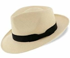 Men Retro Panama - Stetson Genuine Panama Fedora Hat - TSRTRO