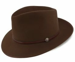 Men Roadster - Stetson Walnut Fur Felt Fedora Hat - TFRDTRB