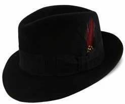 Men Stetson Frederick Wool Felt Fedora Hat - TWFRDK