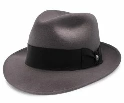 Men Stetson Frederick Wool Felt Fedora Hat - TWFRDK