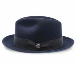 Men Stetson Frederick Wool Felt Fedora Hat - TWFRDK