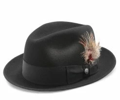 Men Stetson Frederick Wool Felt Fedora Hat - TWFRDK