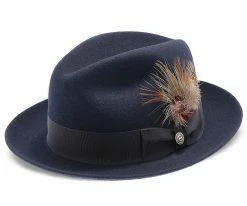Men Stetson Frederick Wool Felt Fedora Hat - TWFRDK