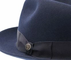 Men Stetson Frederick Wool Felt Fedora Hat - TWFRDK
