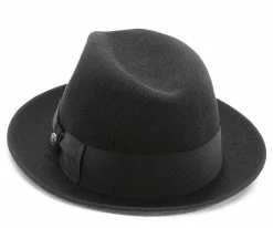 Men Stetson Frederick Wool Felt Fedora Hat - TWFRDK