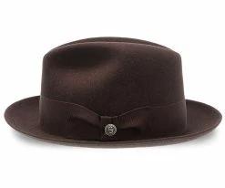 Men Stetson Frederick Wool Felt Fedora Hat - TWFRDK