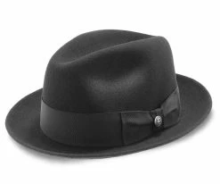 Men Stetson Frederick Wool Felt Fedora Hat - TWFRDK