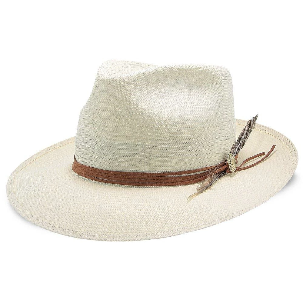 Buy ๐ Men Tallahassee - Stetson Natural Shantung Straw Fedora Hat โจ 2 Men Tallahassee - Stetson Natural Shantung Straw Fedora Hat