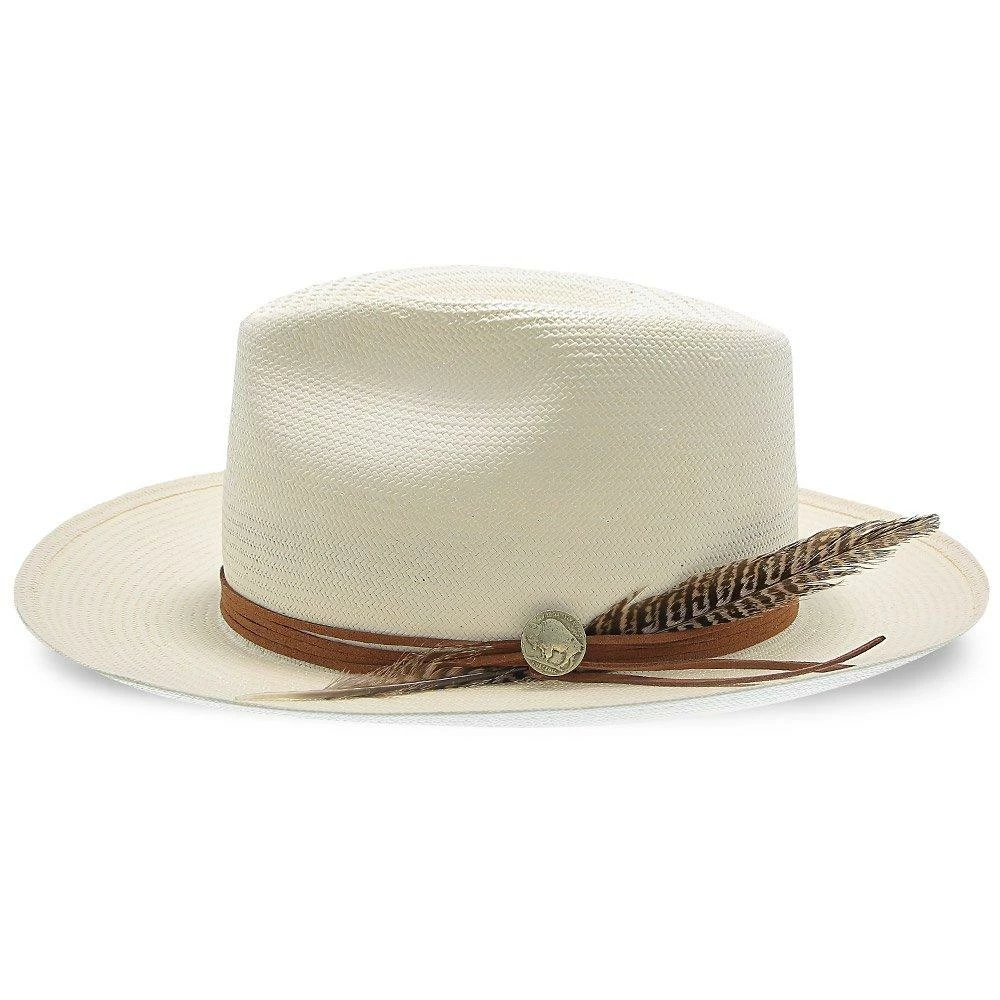 Buy ๐ Men Tallahassee - Stetson Natural Shantung Straw Fedora Hat โจ 5 Men Tallahassee - Stetson Natural Shantung Straw Fedora Hat
