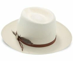 Buy ๐ Men Tallahassee - Stetson Natural Shantung Straw Fedora Hat โจ 14 Men Tallahassee - Stetson Natural Shantung Straw Fedora Hat