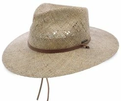 Budget ๐ Terrace Stetson Outdoor Vented Seagrass Fedora Hat Men ๐ 11 Terrace Stetson Outdoor Vented Seagrass Fedora Hat Men