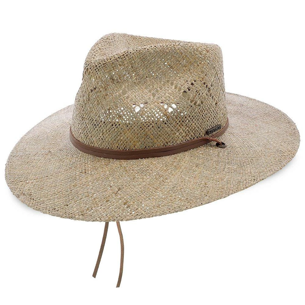 Budget ๐ Terrace Stetson Outdoor Vented Seagrass Fedora Hat Men ๐ 3 Terrace Stetson Outdoor Vented Seagrass Fedora Hat Men