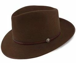 Men Roadster - Stetson Walnut Fur Felt Fedora Hat - TFRDTRB