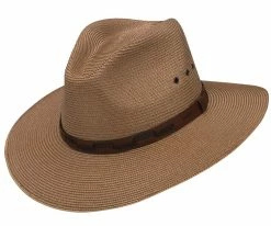 Woodward - Stetson Cognac Poly Braid Fedora Hat - OSWDWR Men
