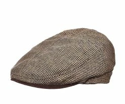 Giggle Water - Stetson STW211 Tan Wool Blend Tweed Ivy Cap W/ Suede Brim