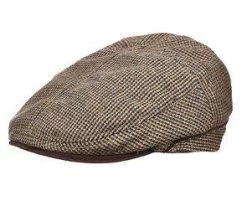 Giggle Water - Stetson STW211 Tan Wool Blend Tweed Ivy Cap W/ Suede Brim