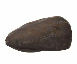 Tommy - Stetson STW200 Brown Weathered Leather Ivy Cap