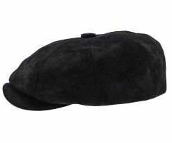 Men Birmingham - Stetson STW199 Brown Weathered Leather Newsboy Cap