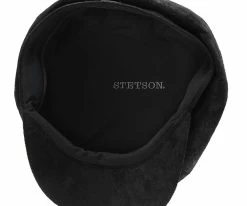 Men Birmingham - Stetson STW199 Brown Weathered Leather Newsboy Cap