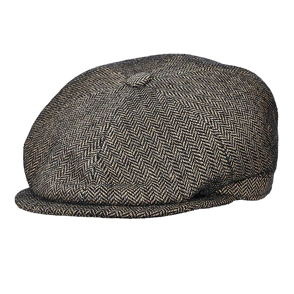 Buy ๐ Oliver Twist - Stetson STW225 Brown Wool Blend Herringbone Newsboy Cap - Made In Italy ๐ 2 Oliver Twist - Stetson STW225 Brown Wool Blend Herringbone Newsboy Cap - Made In Italy