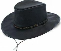 Men Crater - Stetson Leather Outback Hat