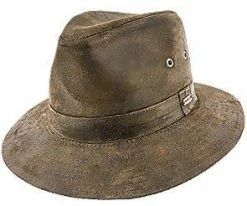 Stetson STW198 Brown Weather Leather Safari Hat Men