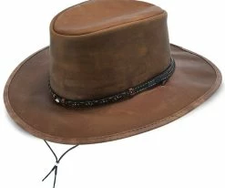Men Crater - Stetson Leather Outback Hat