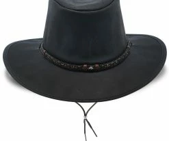 Men Crater - Stetson Leather Outback Hat