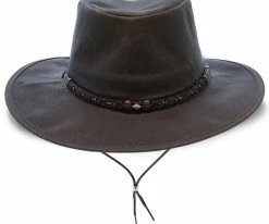 Men Crater - Stetson Leather Outback Hat