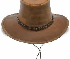 Men Crater - Stetson Leather Outback Hat
