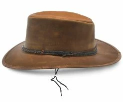 Men Crater - Stetson Leather Outback Hat