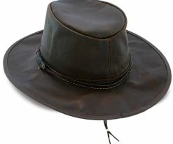 Men Crater - Stetson Leather Outback Hat