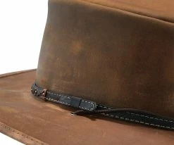 Men Crater - Stetson Leather Outback Hat