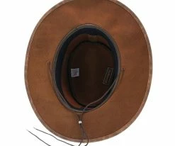 Men Crater - Stetson Leather Outback Hat
