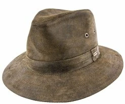 Stetson STW198 Brown Weather Leather Safari Hat Men