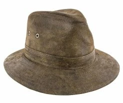 Stetson STW198 Brown Weather Leather Safari Hat Men