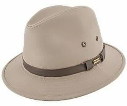 Men Gable - Stetson Khaki Cotton Blend Water Repellent Safari Hat - STC61