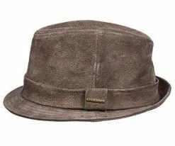 Men Frais - Stetson Earth Brown Suede Trilby Fedora Hat -STW167