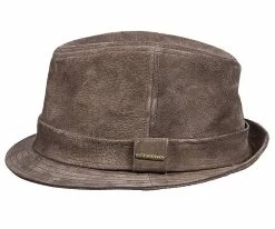 Men Frais - Stetson Earth Brown Suede Trilby Fedora Hat -STW167