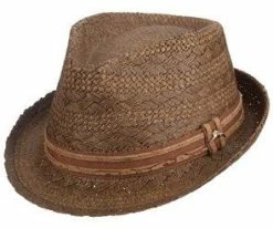 Men Tommy Bahama TBW206OS Brown Toyo Straw Fedora Hat