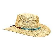 Men Tommy Bahama TBWL54OS Natural Crochet Raffia Wide Brim Hat