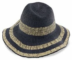 Superb - H-TBWL80 - Tommy Bahama Navy 100% Toyo Straw Wide Brim Hat