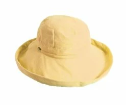 Bliss - Scala LC484 White Cotton Medium Brim Bretton Bucket Hat