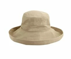 Bliss - Scala LC484 White Cotton Medium Brim Bretton Bucket Hat